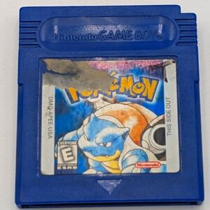 Pokemon Blue. Game Boy. Game Only. Damaged sticker discounted